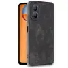 Oppo A38 Kılıf Aras Deri Kapak - Siyah