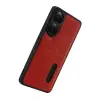 Oppo A38 Sara Kartvizitli Deri Kılıf - Kırmızı