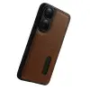 Oppo A38 Sara Kartvizitli Deri Kılıf - Taba