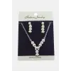 Oval Zirkon Taşlı Set Kolye