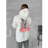Oversize Üç İplik Kapüşonlu SweatShirt - Beyaz