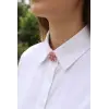 Pembe Zirkon Taşlı Düğme veya Manşet Broşu