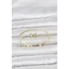 Pirinç Gold Renk Baget Zirkon Taşlı Objeli Kadın Bileklik