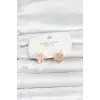 Pirinç Gold Renk Pembe Çiçek Model Çocuk Küpe