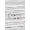 Pirinç Gümüş Renk Baget Zirkon Taşlı Objeli Kadın Bileklik