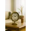 Premium Vintage 25 x 20 Cm Eskitme Metal Masa Saati