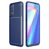 Realme 7 Kılıf Auto Focus Karbon Kapak - Lacivert