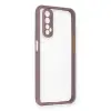 Realme 7 Kılıf Miami Şeffaf Silikon - Açık Mor