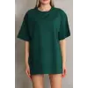 Regular Fit Tişört Bisiklet Yaka Yazlık Kısa Kol Basıc T-Shirt - Yeşil