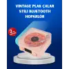 Retro Saatli Bluetooth Hoparlör – Gece Lambalı Kristal Ses Kalitesi