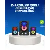 Rgb Işıklı Usb Hoparlör Seti 9w Çıkış Gücü Derin Bas