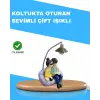 Romantik Çift Temalı Dekoratif Masa Lambası Yumuşak Led Işık