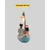 Romantik Sandal Üzerinde Çift Figürü Led Gece Lambası Masa Dekoru