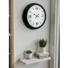 Sade & Şık Siyah 40 Cm Metal Dekoratif Duvar Saati