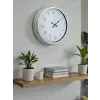Sade Tasarım Beyaz 40 Cm Metal Standart Duvar Saati