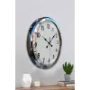 Sade Ve Şık Krom 52 Cm Metal Dekoratif Duvar Saati