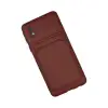 Samsung Galaxy A01 Core Kılıf Kelvin Kartvizitli Silikon - Bordo