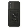 Samsung Galaxy A02 Kılıf Pars Lens Yüzüklü Silikon - Siyah