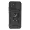 Samsung Galaxy A03 Kılıf Pars Lens Yüzüklü Silikon - Siyah