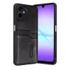 Samsung Galaxy A07 4g Sara Kartvizitli Deri Kılıf - Siyah