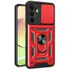Samsung Galaxy A56 Kılıf Pars Lens Yüzüklü Silikon - Kırmızı