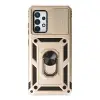 Samsung Galaxy A72 Kılıf Pars Lens Yüzüklü Silikon - Gold