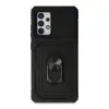 Samsung Galaxy A72 Kılıf Pars Lens Yüzüklü Silikon - Siyah