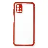 Samsung Galaxy M51 Kılıf Miami Şeffaf Silikon - Kırmızı