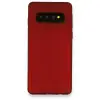 Samsung Galaxy S10 Plus Kılıf First Silikon - Bordo