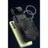 Samsung Galaxy S24 Fe Kılıf Joy Lens Standlı Kapak - Siyah