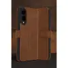 Samsung Galaxy S25 Edge Trend S Plus Kapaklı Kılıf - Taba