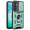 Samsung Galaxy S25 Kılıf Pars Lens Yüzüklü Silikon - Yeşil