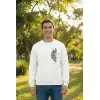 Sevgililer Günü Özel Bisiklet Yaka Baskılı Oversize Sweatshirt - Beyaz