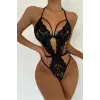 Şık Siyah Dantelli Babydoll Gecelik TM1297