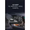 Siyah 1080p Araç İçi 3 Kameralı Lcd Ekranlı Gece Görüşlü , G-sensör , Geri Görüş Kamera