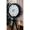 Siyah Desenli Şık Tripod Ayaklı Saat