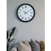 Siyah Klasik & Şık 40 Cm Metal Duvar Saati