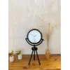 Siyah Metal Mini Tripod Zarif Masa Saati 45×26 cm