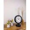 Siyah Metal Modern Masa Saati 25×20 cm