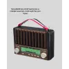 Solar Panel Şarjlı Taşınabilir Radyo Bluetooth Hoparlör Müzik Kutusu