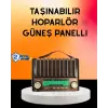Solar Şarjlı Taşınabilir Radyo Bluetooth Hoparlör Usb Sd Destekli