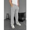 Su Yolu Çizgili Cepli Pantalon - Gri