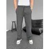 Su Yolu Çizgili Cepli Pantalon - Siyah