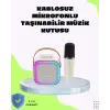 Taşınabilir Karaoke Mikrofon Seti Bluetooth Hoparlörlü