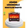 Taşınabilir Şömine Görünümlü Bluetooth Hoparlör – Solar Şarjlı, Alev Işıklı, 7w Ses