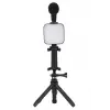 Telefon Tutucu Mini Mikrofonlu Tripod Vlog Çekim Video