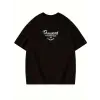 Thousand Baskılı Oversize Bisiklet Yaka T-shirt - Siyah
