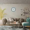 Turkuaz Dekoratif Stil 36 Cm Duvar Saati