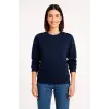 Üç İplik Düz Bisiklet Yaka SweatShirt - Lacivert