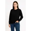 Üç İplik Düz Bisiklet Yaka SweatShirt  - Siyah